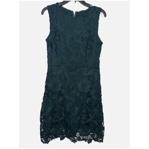 Forest Green Lace Sleeveless Midi Dress Size Medium
